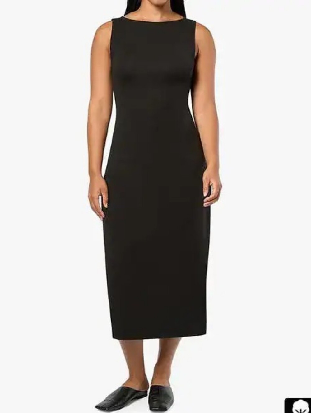 WeWoreWhat Black Boat Neck Midi Dress